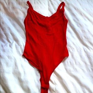 Spaghetti Strap Red Bodysuit